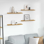 Seinariiul riiuliga 4 tk Beež 60 x 9 x 3 cm Tehispuit