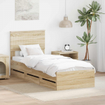Voodiraam sahtliga peaga sonoma tamm 75 x 190 cm inseneripuit