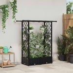 T&otilde;stetud Padi Kase ja Katusega Must 122,5 x 40 x 123 cm PP