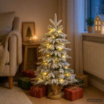 Mini j&otilde;ulupuu 90 cm 50 LED-i Soe valge PVC ja PE