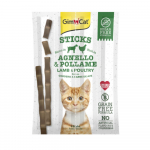GimCat Sticks lamba- ja linnuliha maiuspalad kassidele, N4