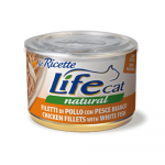 Life Cat LeRicette konserv kassile kana ja valge kalaga, 150 g