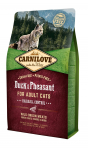 Carnilove Duck & Pheasant Hairball kuivtoit kassidele pardi ja faasaniga, 400 g