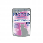 MONGE Natural einekotike kassile tuunikala & krevett, 80 g