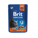 Brit Premium Salmon Sterilized einekotike steriliseeritud kassile l&otilde;het&uuml;kid kastmes, 100 g