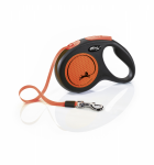 Flexi Neon automaatne koerarihm, Oranž, M (5 m)