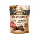 Carnilove Meat Jerky Beef & Beef Muscle Fillet maiuspalad koertele, 100 g