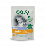 Oasy Adult Chicken gulja&scaron;&scaron; kanaga t&auml;iskasvanud kassidele, 85 g