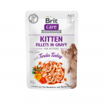 Brit Care Kitten Fillets in Gravy Turkey kalkunikonserv kassipoegadele, 85 g