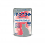 MONGE Natural einekotike tuunikala, kana & krevett, 80 g