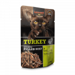 Leonardo Pulled Beef konserv kalkuni ja rebitud veiselihaga kassidele, 70 g