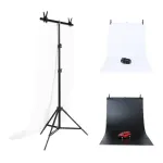Fotostudijos fono laikiklis Puluz 70x200cm + fonai 2 vnt. DCA0976