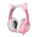 ONIKUMA K9 rožinės RGB žaidimų ausinės