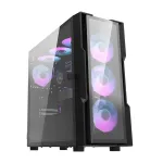 darkFlash DK431 klaasist arvutikorpus (must) + 4 RGB ventilaatorit