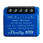 Shelly 1 Mini Gen3 valdiklis, WiFi/Bluetooth