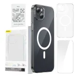 Baseus Magnetic Crystal Clear telefonikott iPhone 13-le (l&auml;bipaistev), koos karastatud klaasist ekraanikaitse ja puhastuskomplektiga