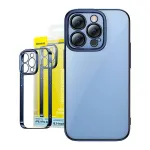 Baseus Glitter l&auml;bipaistev &uuml;mbris ja karastatud klaasi komplekt iPhone 14 Pro jaoks (sinine)
