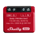 Shelly 1PM Mini Gen3 valdiklis, WiFi/Bluetooth
