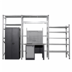 Riiulikomplekt GUMI ML2, kolm sektsiooni t&ouml;&ouml;laua ja kapiga, 3845x2500mm