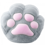 Plush Pillow with Hand Warmer Pocket, Gray, 40cm