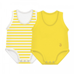 2-pack Growing body Bio Cotton Summer 0-36m yellow