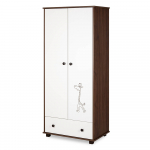 Kaheukseline kapp Klups SAFARI GIRAFFE WHITE-WALNUT