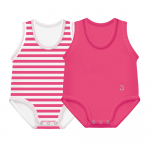 2-pack Growing body Bio Cotton Summer 0-36m pink