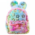 Plush Backpack Ears Gold Stars Children's Colorful 24cm