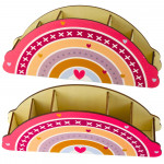 Wooden Desk Organizer for Kids Rainbow Pink