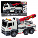 Construction Truck with Adjustable Crane Lights and Sounds White