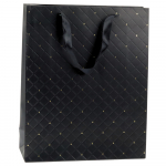 Paper Gift Bag Elegant Gold Dots Black 32 x 26 x 10cm