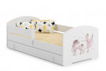 Lastevoodi LUK sahtli ja madratsiga 160x80 Girl with unicorn