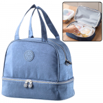 Thermal Insulating Breakfast Bag with Adjustable Strap Blue 27cm