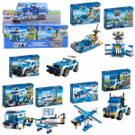 Construction Blocks Police Helicopter Vehicles Buildings 98-118 pcs Mix