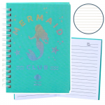 Holographic Mermaid Turquoise Lined Notebook A6 80 Sheets
