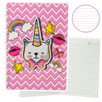 Notebook Notebook Lined Cat Unicorn With Bow Pink A5 60 Sheets