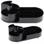 Multifunctional Organizer For Cosmetics Desk Rotatable Roomy Black