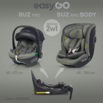 EasyGo Buz Pro 0-13 kg un EasyGo Buz Pro Body 0-36 kg Greener 2-in-1 Beebitool autosse Z/EA/BUZ/PRO/GRE