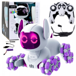TOOBY Robot Dog Remote Controlled RC 360&deg; Lights Sounds White and Purple