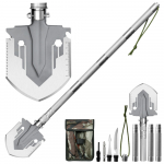 Military Shovel 16 in 1 Tactical Survival Tools Knife Fire Starter Cleaver