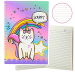 Notebook Notebook Lined Cat Unicorn Colorful A5 60 Sheets