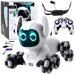TOOBY Robot Dog Remote Controlled RC 360&deg; Lights Sounds Black and White