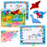 Puzzle Board 2in1 Wooden Educational Marker Dinosaurs 12pcs