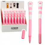 Cat Paw Gel Pen Blue Ink Pink Cap 16.5cm