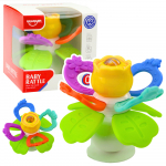 Sensory Toy Flower Rotating With Teethers and Suction Cup