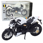 Sports Motorcycle Metal Lights Sounds White 1:12