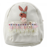 Children's Backpack Embossed Rabbit Ruffle Cream 20cm 2.5L