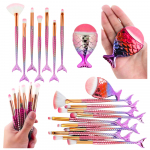 Mermaid Tail Makeup Brush Set 11pcs Rainbow