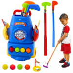 Golf Set Trolley 3 Clubs 2 Flags 4 Balls