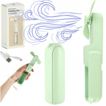 Rakstāmgalda ventilators mini rokas saliekamais ventilators portatīvais USB zaļ&scaron;